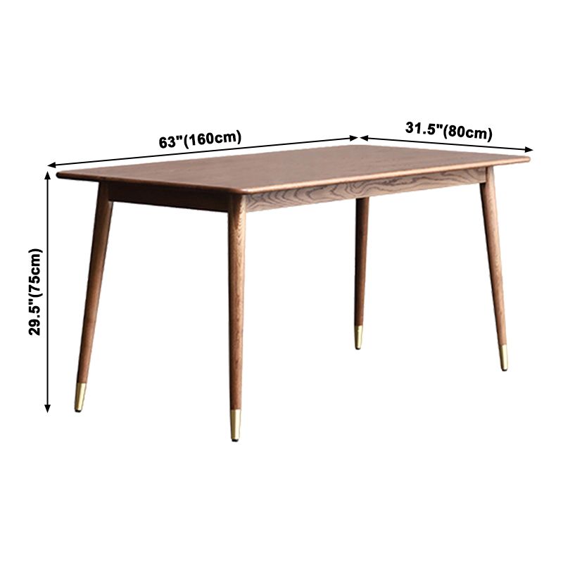Mesa de comedor rectangular tradicional de madera sólida Mesa de comedor de madera con 4 patas