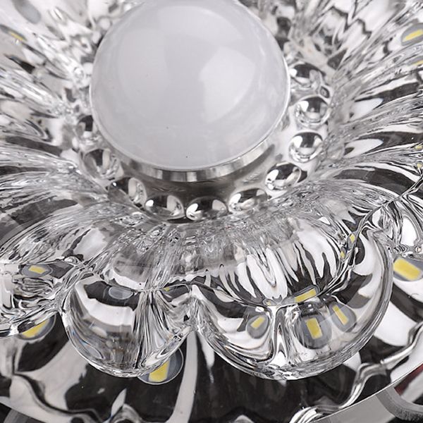 Lámpara de techo empotrada en forma de flor de estilo contemporáneo con orificio de cristal de 2-3,5 pulgadas de diámetro