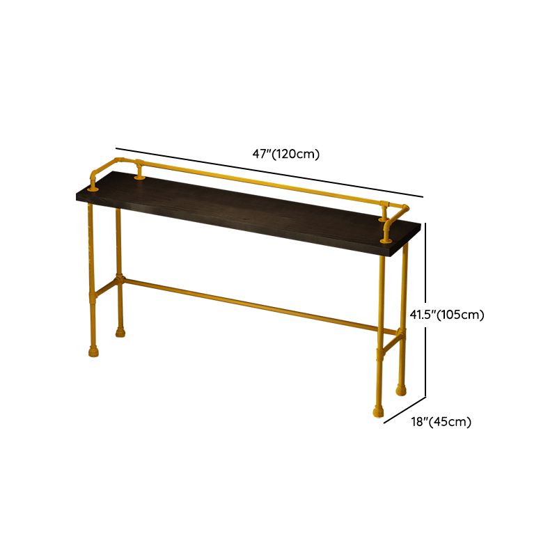 Wood and Metal Bar Stool and Table Set 1/3/4/5/6 Pieces Rectangular