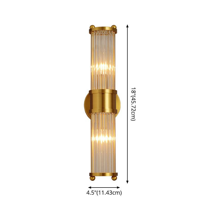 Éclairage d'intérieur Lampe de montage mural 2 têtes Crystal LED Vanity Lights in Gold Finish