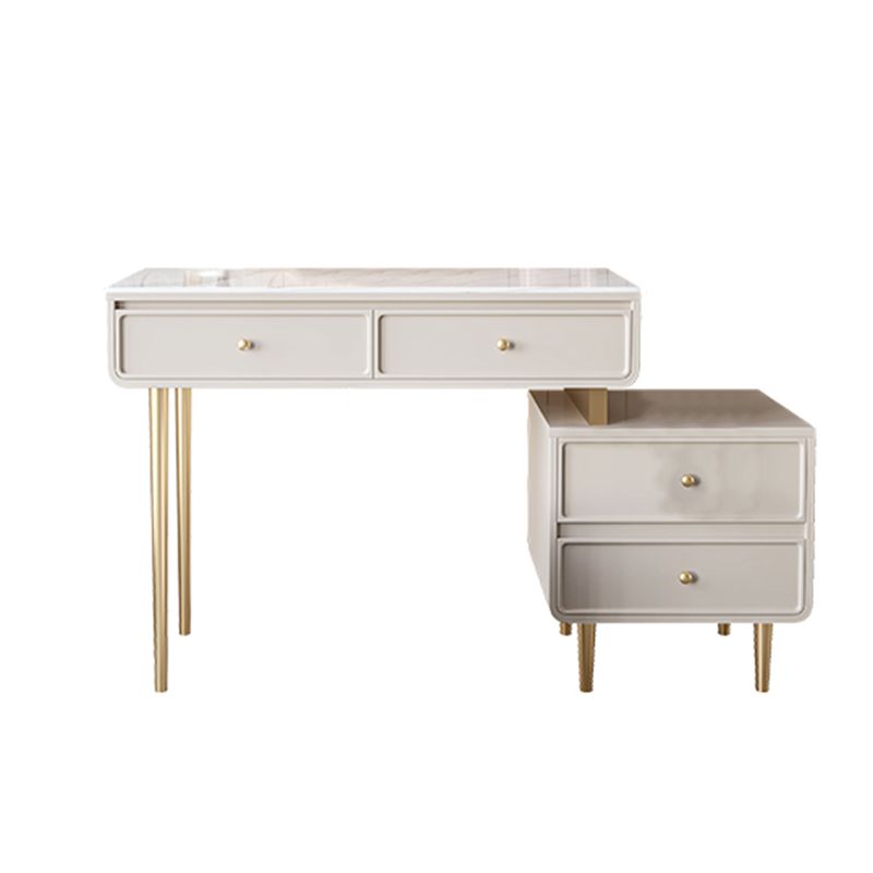 Luxurious Vanity with 2/4 Storage Drawers Stone Table Desk Vanity