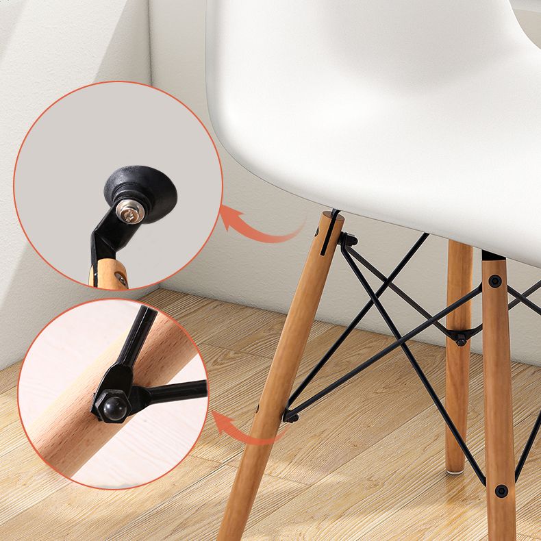 Silla lateral de plástico interior contemporánea sillón sólido sin brazo