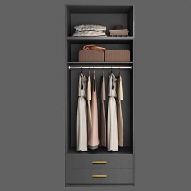 Contemporary Style Wardrobe Armoire Engineered Wood Wardrobe Cabinet for Bedroom
