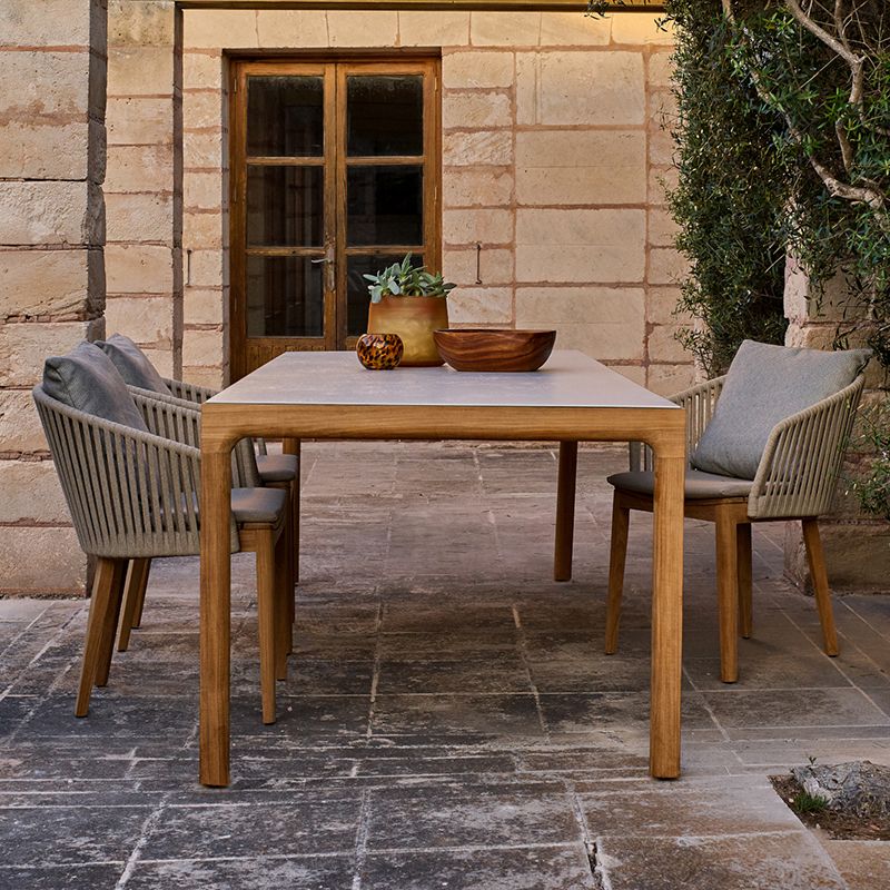 Contemporary Open Back Dining Armchair Solid Wood Outdoors Dining Chairs