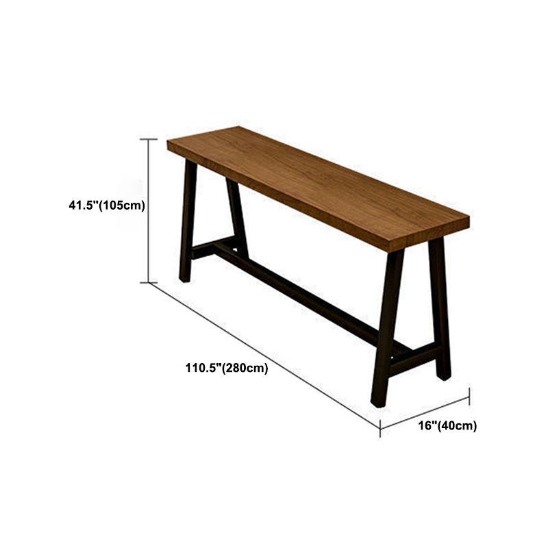 Modem Style Rectangle Bar Table Solid Wood Bar Dining Table with Trestle Base