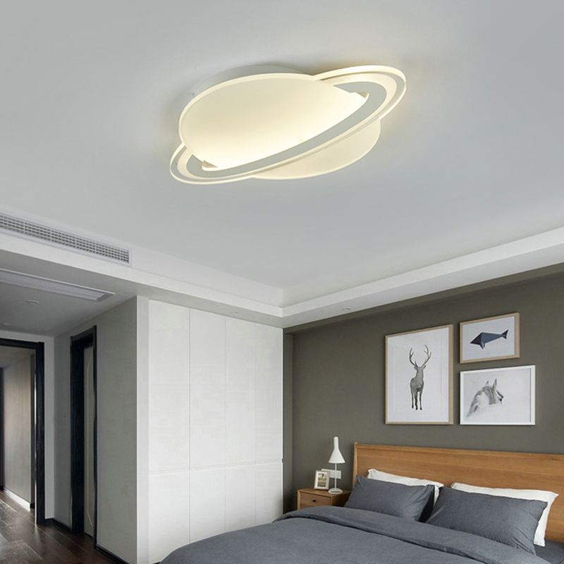 Kinder Planeten Flush Mount Acryl Schlafzimmer LED Decke montiert Licht in Weiß