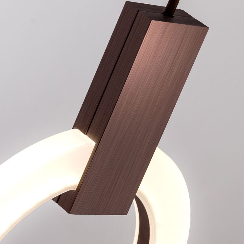 Halo Ring Pendant Light Fixture Simple Acrylic Dining Room LED Suspended Lighting