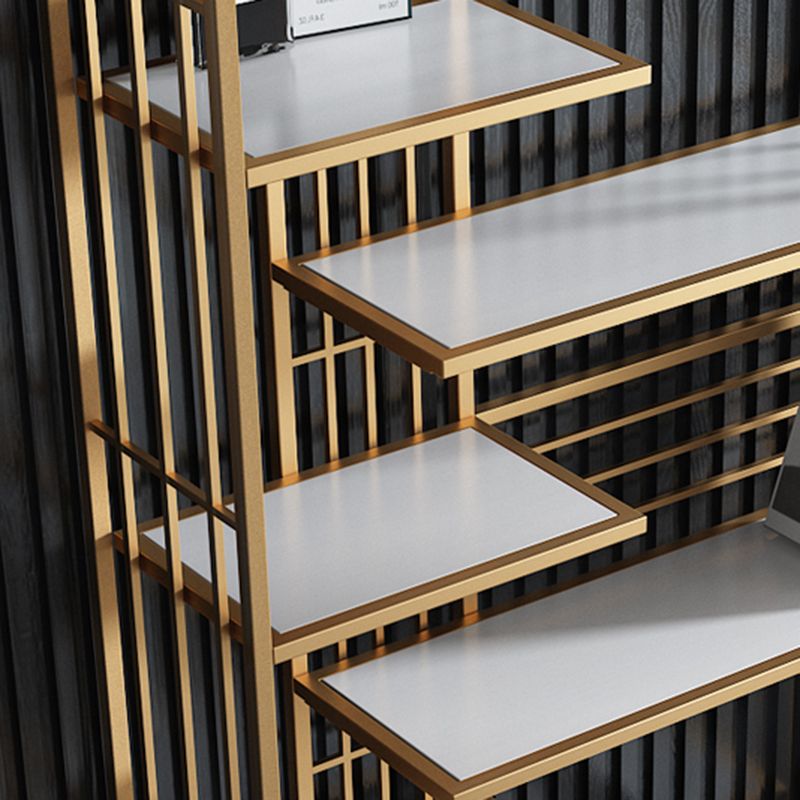 Glam Metal Bookshelf Etagere Shelf Bookcase for Study Room 70.9" H X 11.8" W