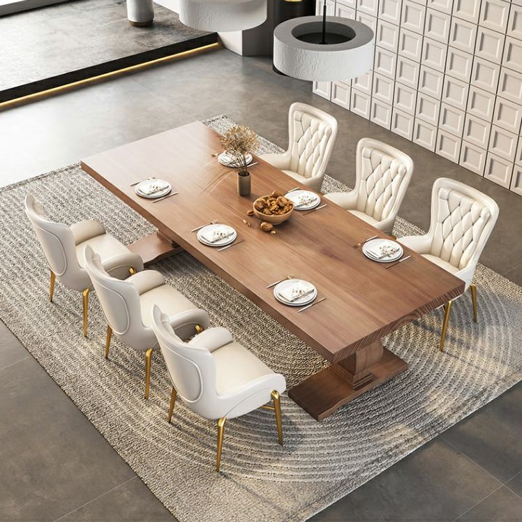 Solid Wood 1/3/4/5/7 Pieces Dinette Set Modern Rectangle Dining Table Set in Natural