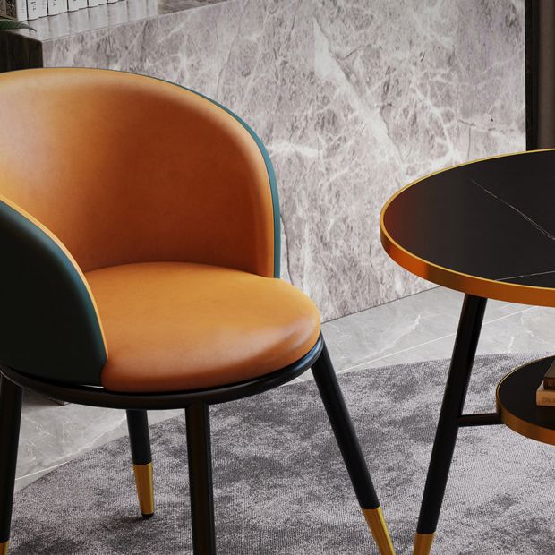 Glam Style Dining Room Set with Sintered Stone Top and 3 Legs Base Formal Table Set