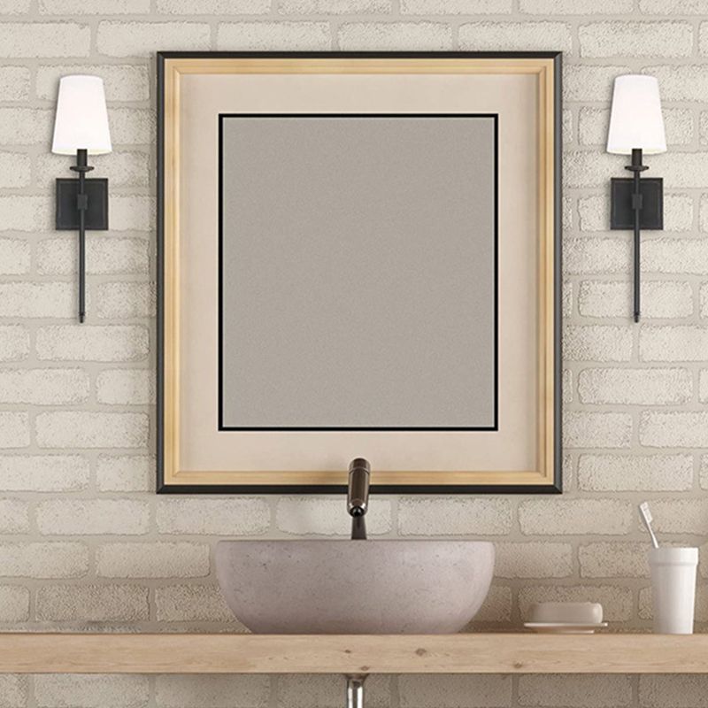 Modern Iron Vanity Light Cylinder Shape with Fabric Shade for Shower Room