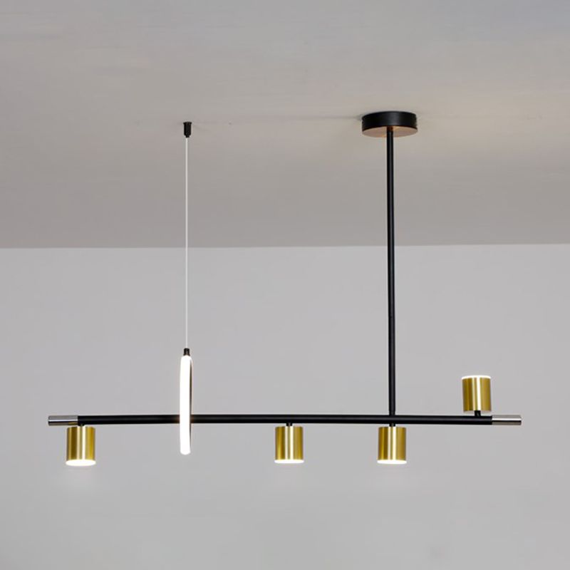 Cylinder Island Lighting Contemporary Metal Island Lighting Fixture for Kitchen