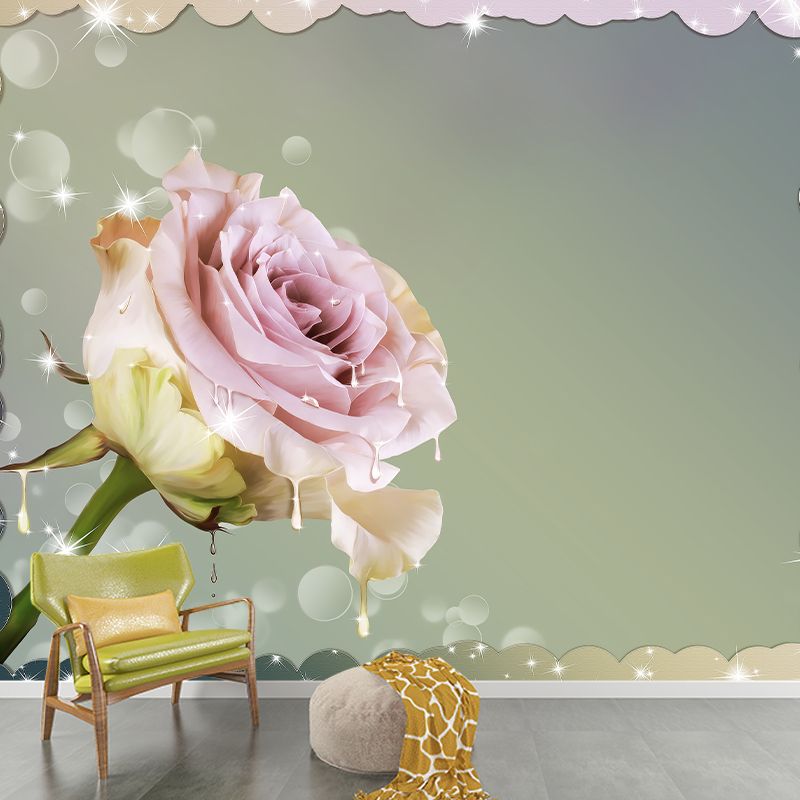 Beautiful Flowers Mildew Resistant Wallpaper Photography Sleeping Room Wall Mural