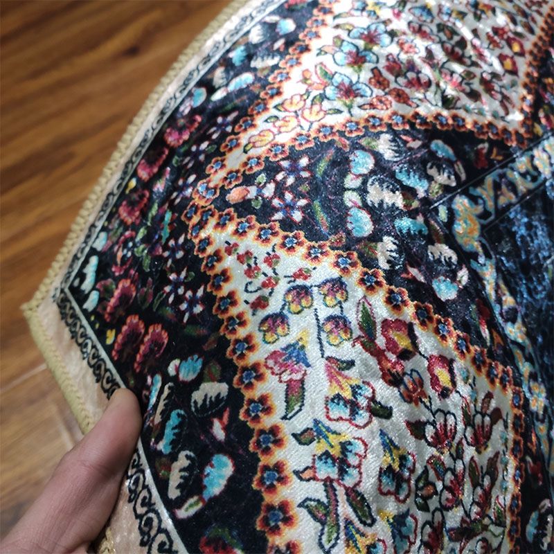 Multikoler marokkanischer Innenteppich Polyester Blumendruck Teppich Easy Care Teppich für die Heimdekoration