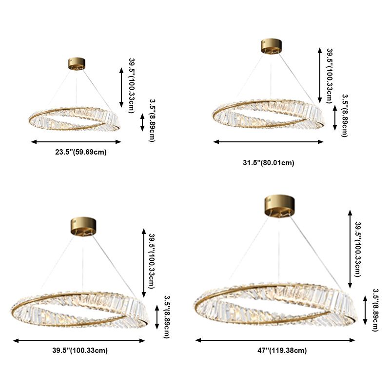 Light Luxury Style LED Pendant Chandelier Light Crystal Ceiling Pendant Light