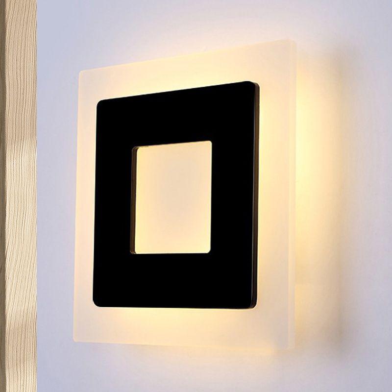 Acryl quadratische Leuchten leicht minimalistische LED -LED -WACK -LAMPTION IN Weiß/warmes Licht