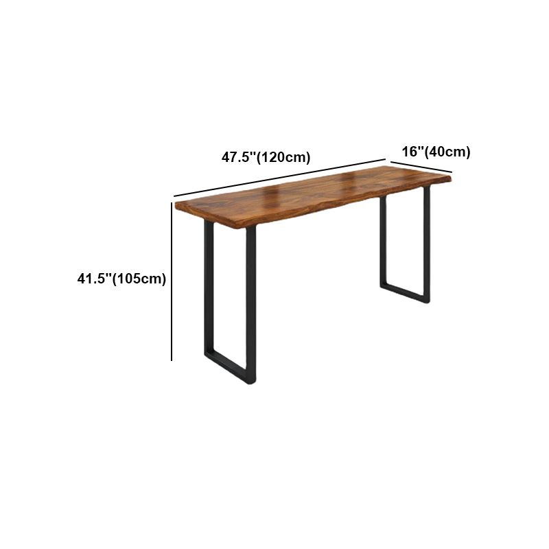 Brown Modern Style Bar Table Solid Wood and Iron Coffee Shop Bar Table