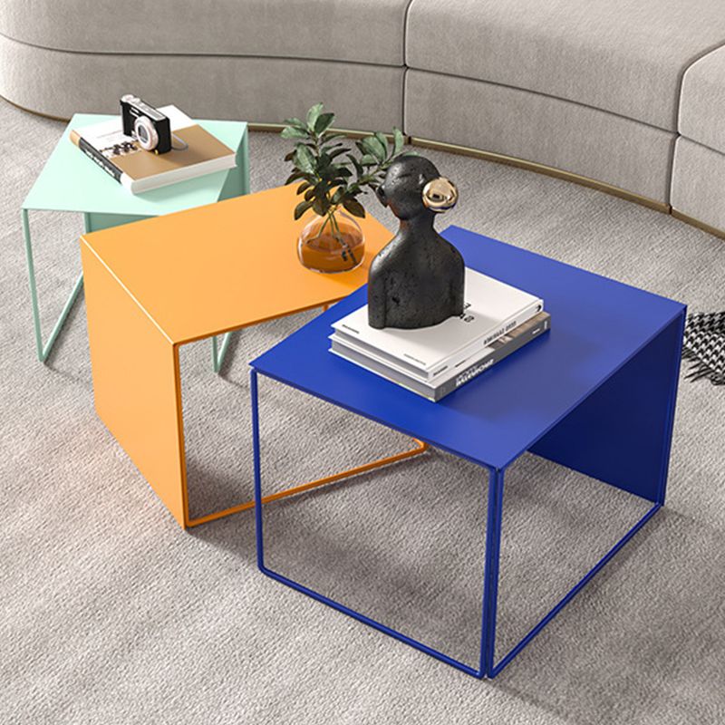 Frame Metal Rectangular Mid-Century Modern Single Coffee Table