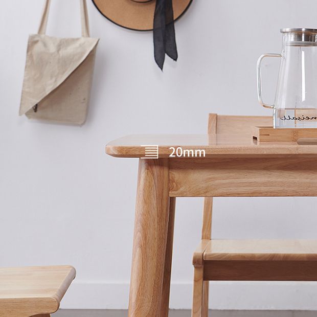 Mesa de madera de balata rectángulo mesa de comedor moderna con 4 patas para restaurante