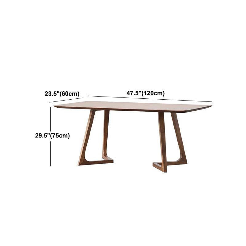 Natural Solid Wood Dining Table Modern Indoor Furniture with Double Pedestal