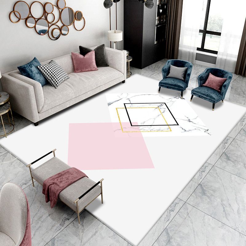 Simplicity Home Decoration Rug Graphic Print Carpet Polyester Non-Slip Backing Indoor Carpet