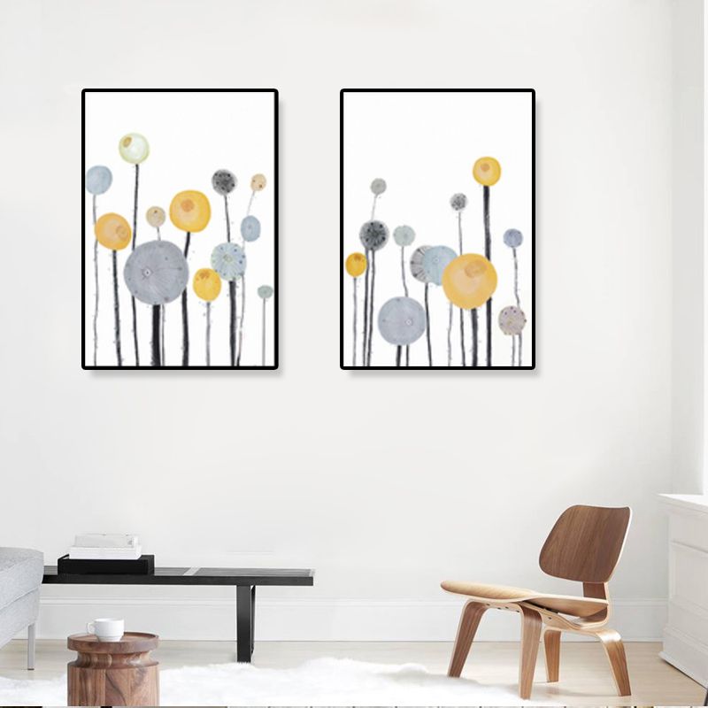 Geometric Canvas Wall Art Light Color Nordic Style Wall Decor for Stairs, Set of 2