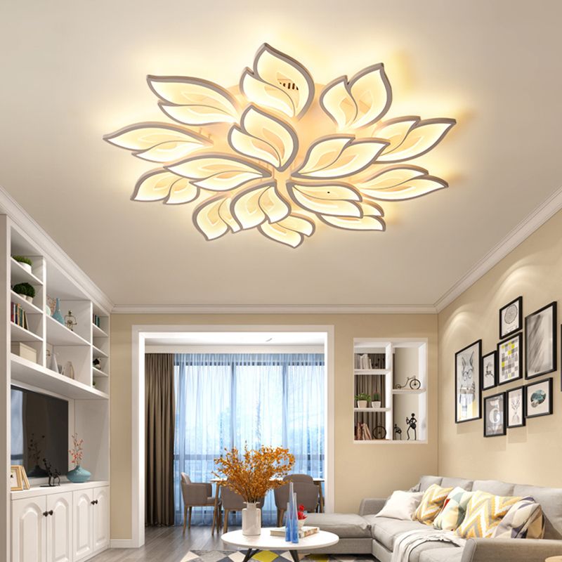Lámpara de techo empotrada moderna con forma de flor LED para sala de estar