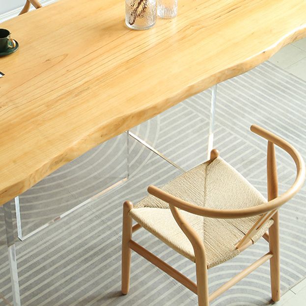 Modern 1/2/3/4 Pieces Rectangle Dining Set Solid Wood Dining Table with Chairs