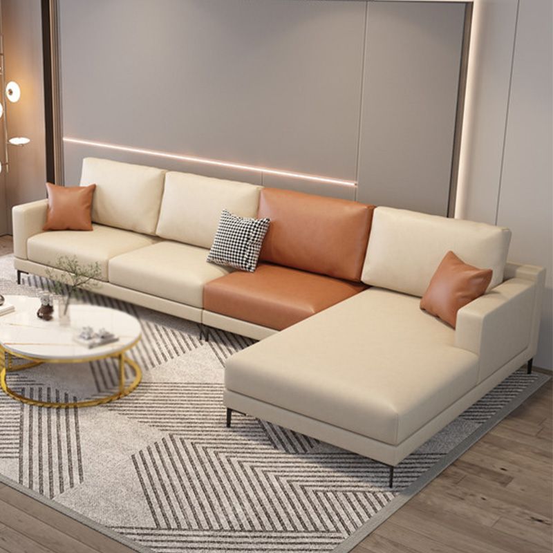 124x67x29.5 Faux Leather Sectiona Square Arm for Living Room