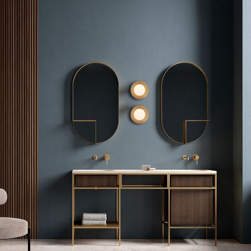 Orb Wall Mounted Light Fixture Contemporary Style Glass Flush Mount Wall Sconce for Bedroom