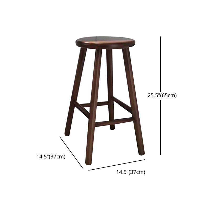 Moderner armloser Thekenhocker aus Holz, Restaurant-Barhocker mit Holzsitz und Pedal