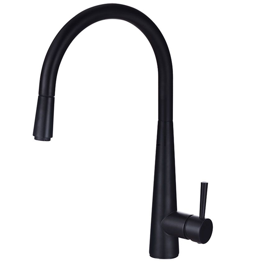 Modern Pull Out One Handle Kitchen Faucet Low Profile Filler with Sprayer