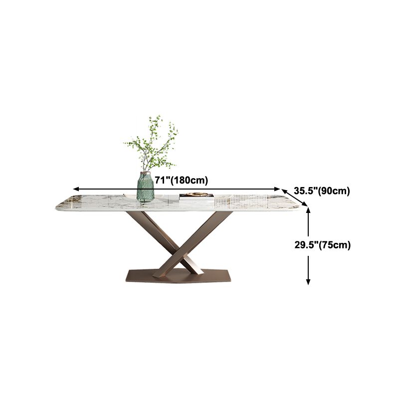 Luxury 1/4/5/7 Pieces Dining Set Sintered Stone Dining Table with Leather Chairs