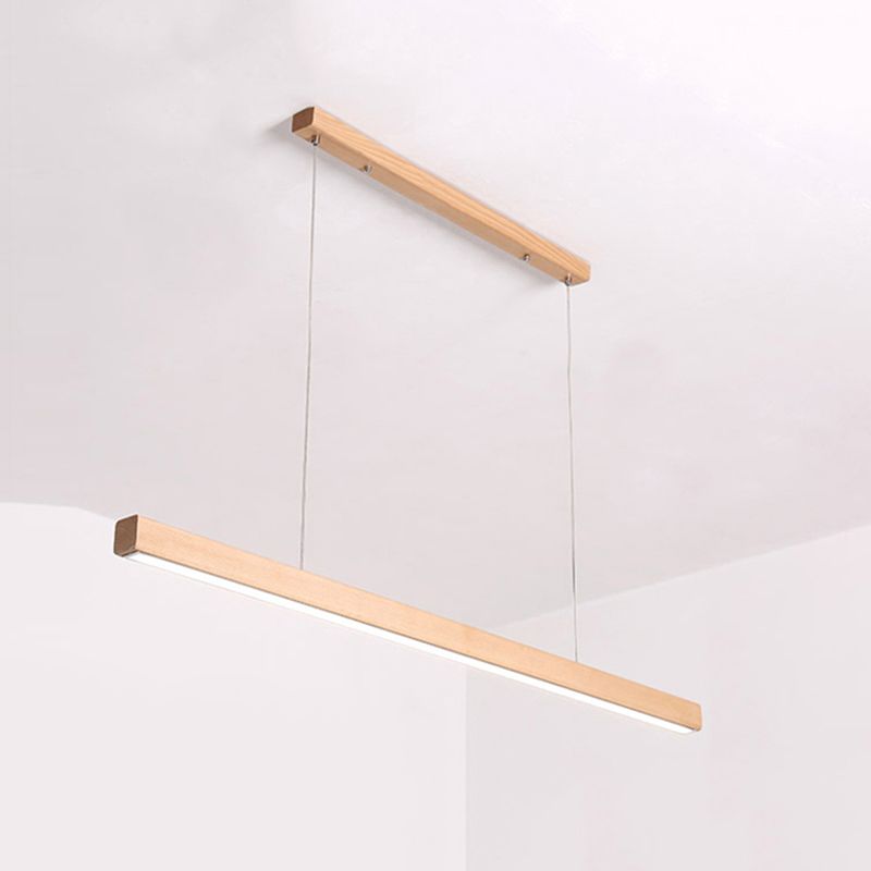Luci a sospensione a sospensione in legno Lampade appese lineari moderne per sala da pranzo