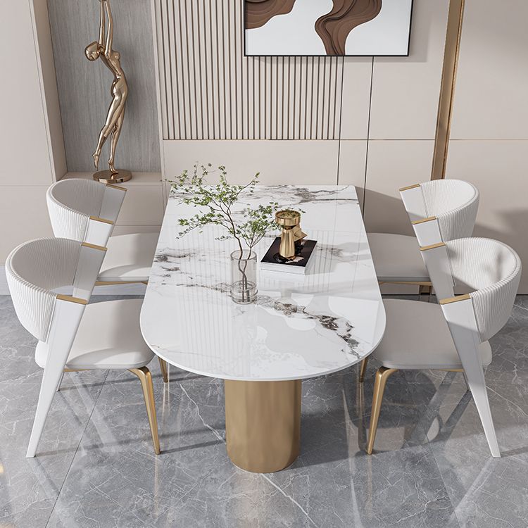 Nordic Glam Style Sintered Stone Metal Table Set 1/3/4/5 Pieces Dining Set
