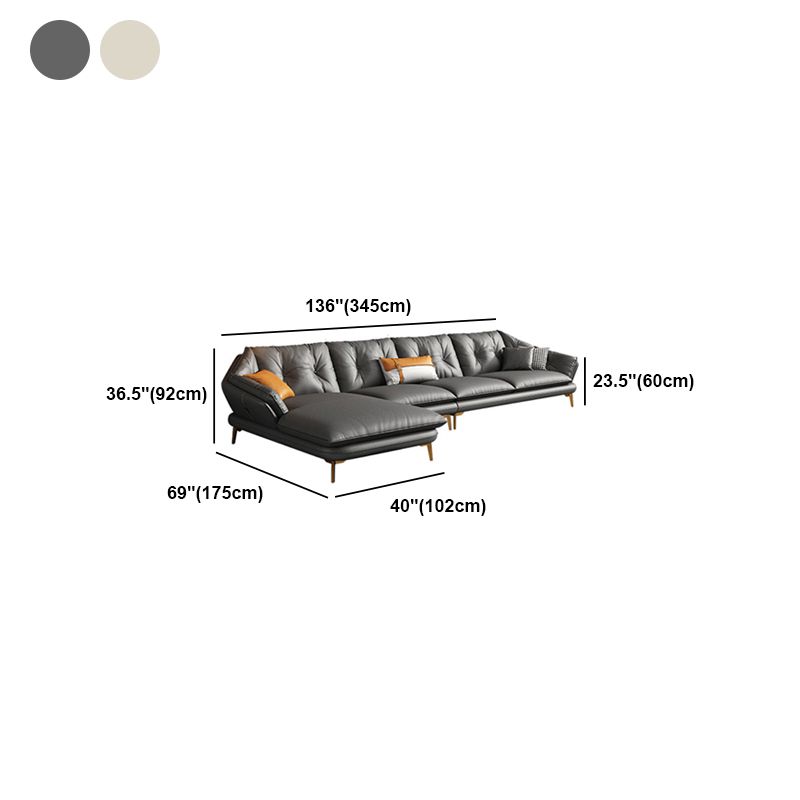 4 Seater Sofa & Chaise Stain Resistant Sofa with Bolster Pillows