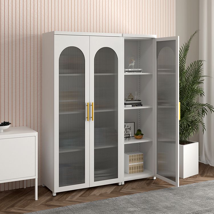 Scandinavian Metal Bookshelf Standard Closed Back Bookcase with Cabinets