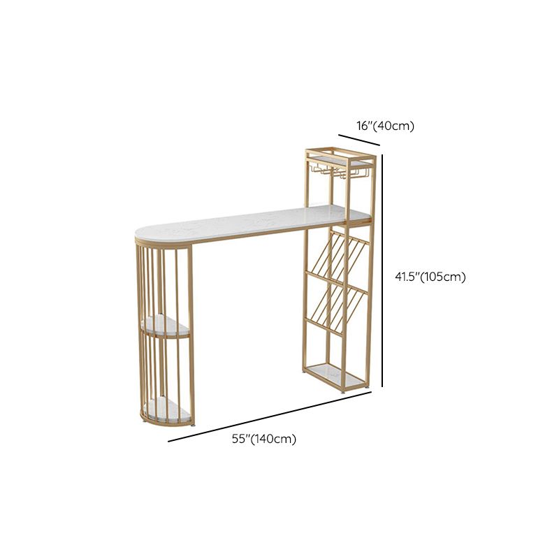 Modern Style 2/3 Pieces Stone Rectangular Bar Table Set for Living Room