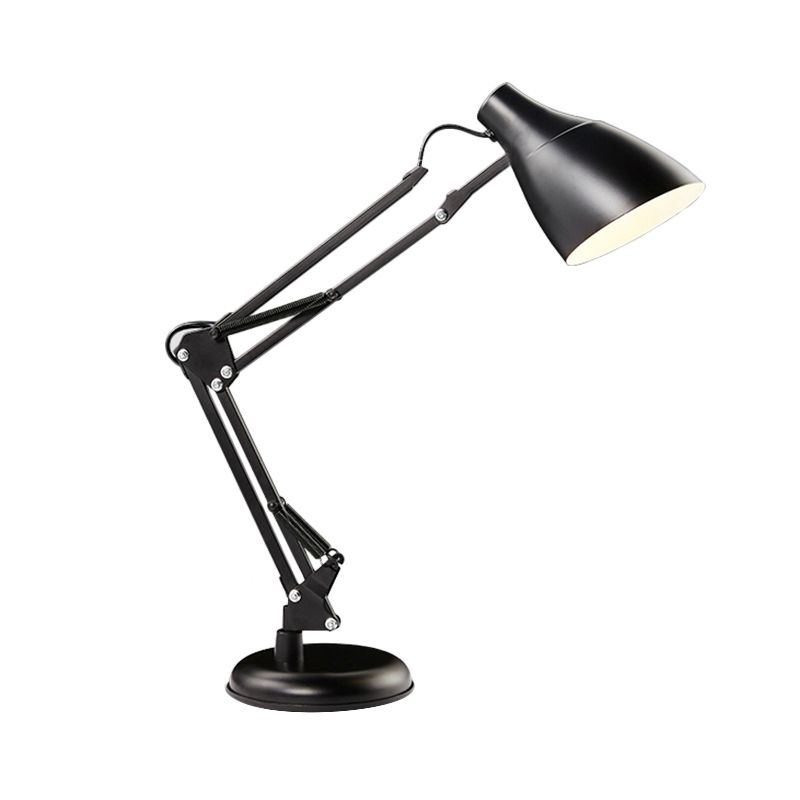 Black/White Multi-Joint Task Desk Lamp with Cone Shade Modern Style 1 Light Metallic Task Lighting for Study Room