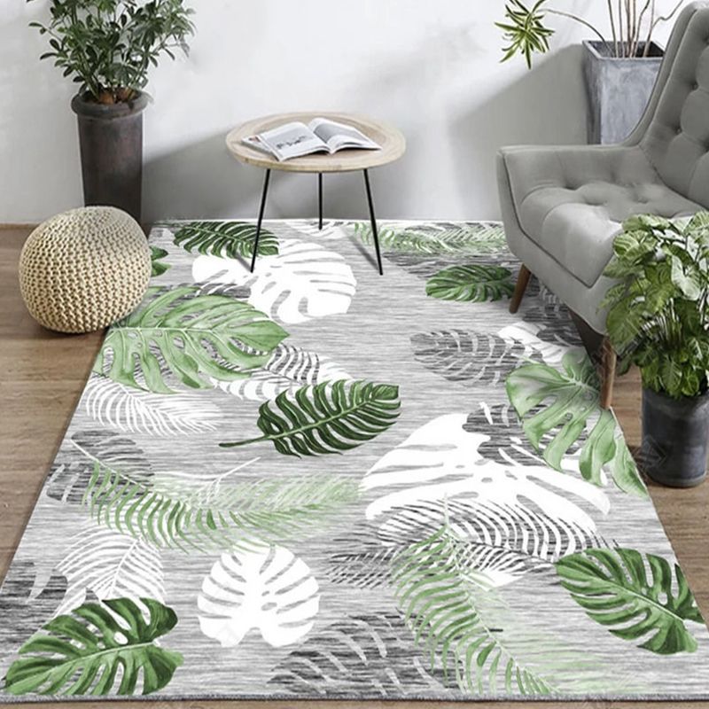 Classic Plant Print Rug Multi-Color Western Area Rug Polypropylene Easy Care Stain-Resistant Carpet for Parlor