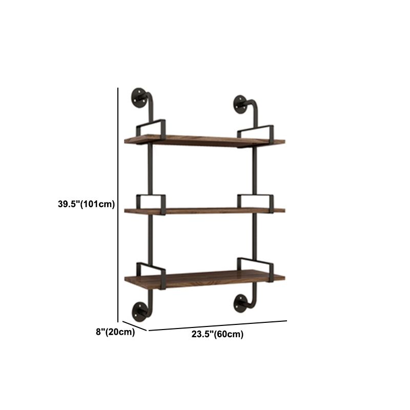 7.87"W Bookshelf Industrial Style Wall Mounted Bookcase for Home Study Room