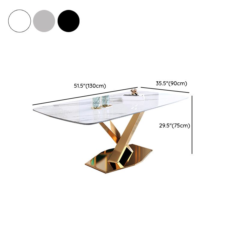 Glam Style Stone Furniture 1/5/7/9/ Pcs Rectangle Dinette Table with Upholstered Chair