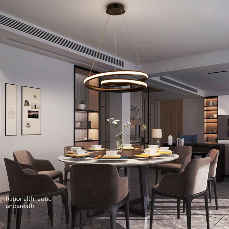 Modern Minimalist LED LED Light Light Alluminio Lampada appesa lineare con ombra acrilica