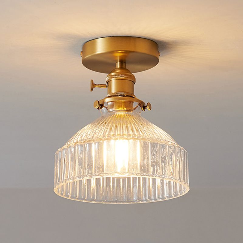 Modern Semi Flush Ceiling Light Fixture Nordic Style Glass Ceiling Flush Mount Lamp