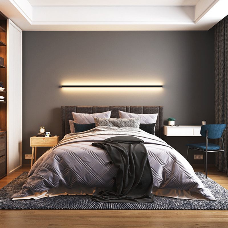 Nordic Modern Metal 1-Light Wall Mount Lamp Linear Wall Sconce for Bedroom