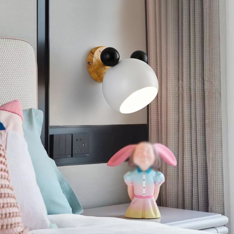 Macaron Style Wall Mount Light 1-Light Wall Light with Iron Shade for Living Room