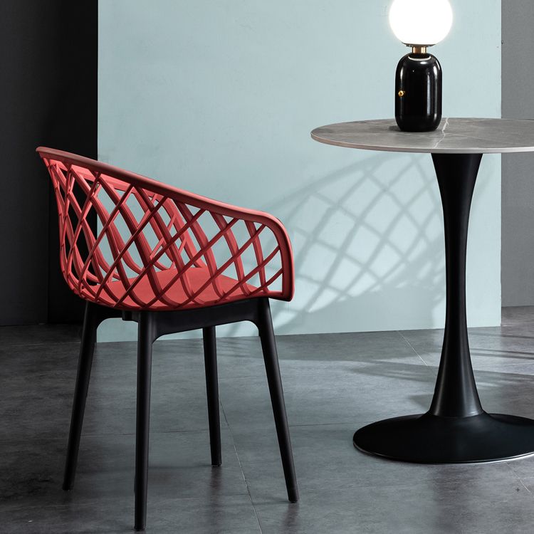 Modern Simple Arm Chair Plastic Dining Arm Chair for Living Room