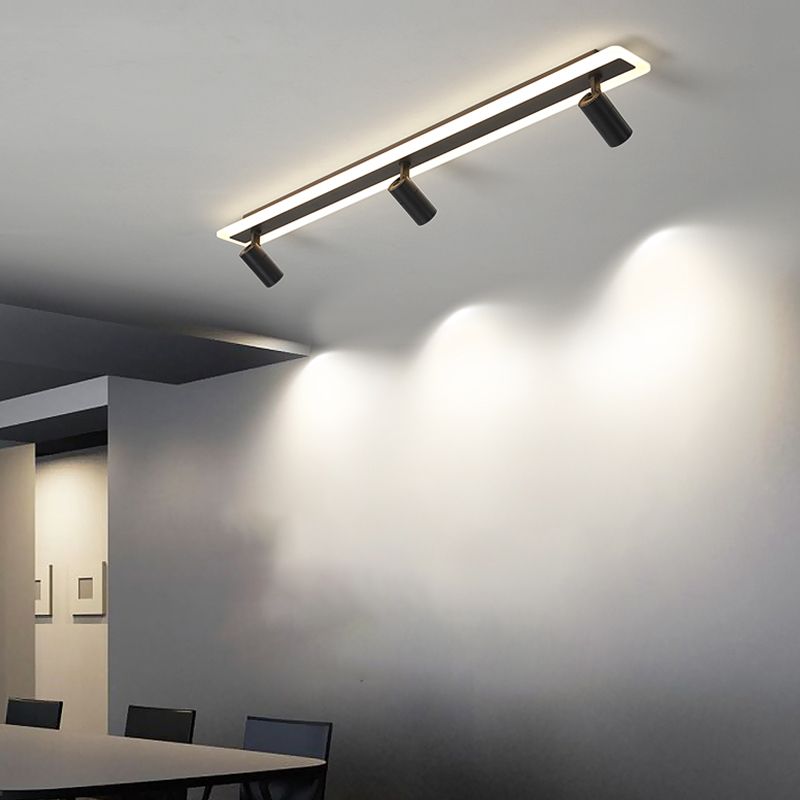 Geometry Shape LED Rail Ceiling Lamp Modern Simple Style Iron Flush Mount for Living Room