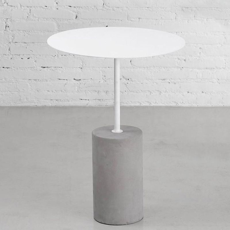 Contemporary Round End Table 23.62" Tall Pedestal Side End Snack Table