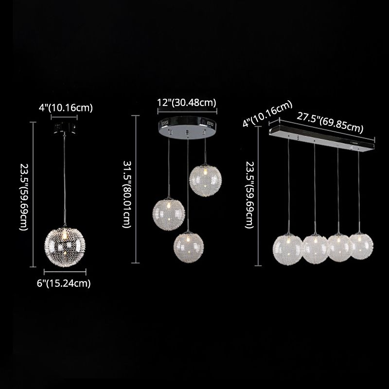 Chromball -Anhänger Leuchte moderne klare Glashängung Licht für Wendeltreppen